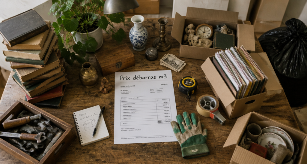 prix débarras m3 bureau objets à débarrasser