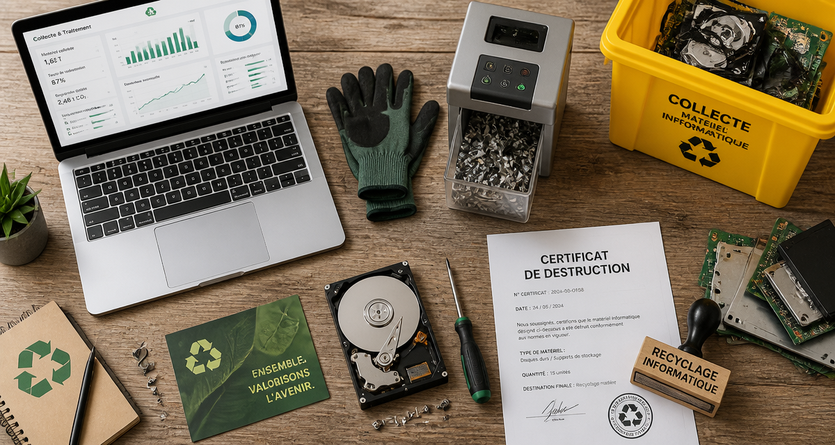 recyclage matériel informatique professionnel sur bureau