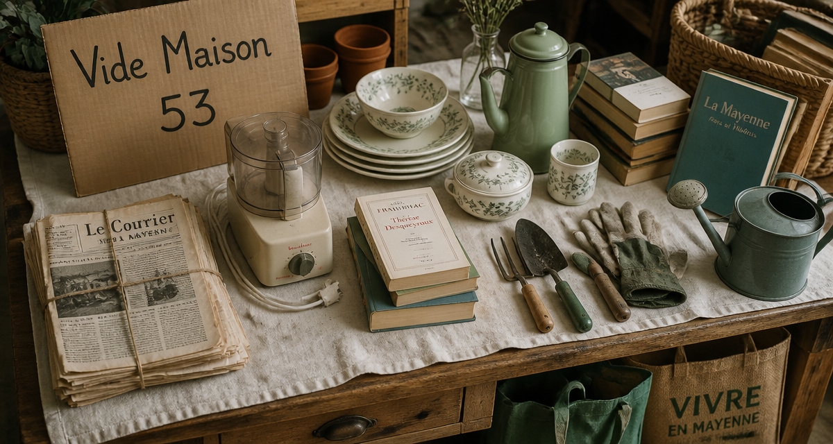 vide maison 53 table objets Mayenne