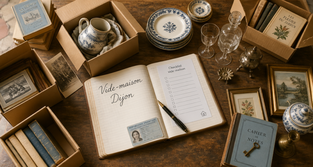 vide maison dijon objets triés sur table
