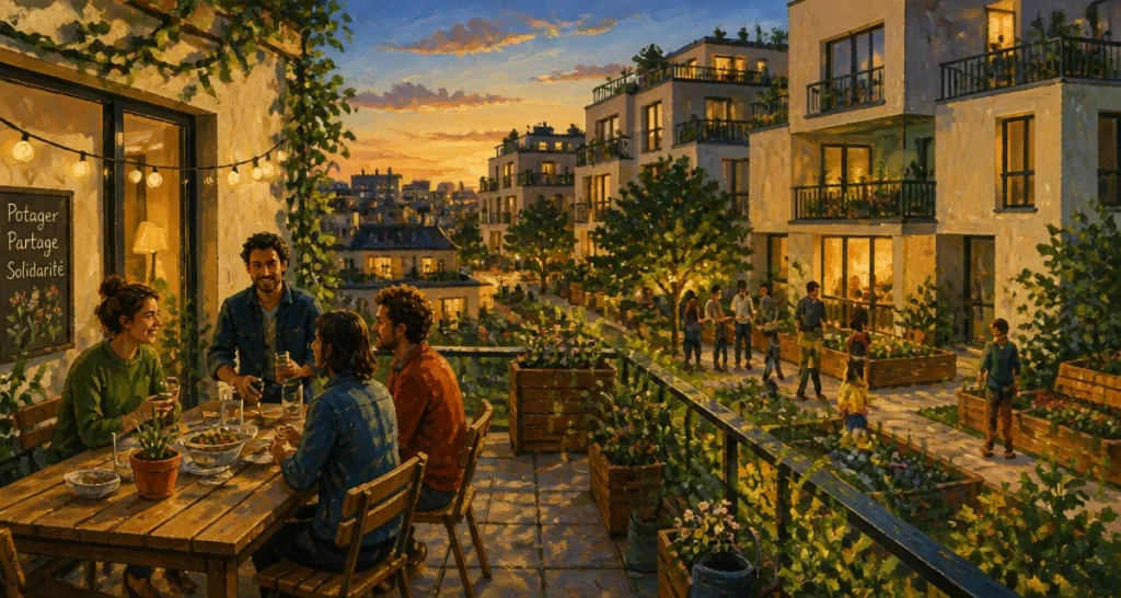 habitat collectif immeuble moderne convivial
