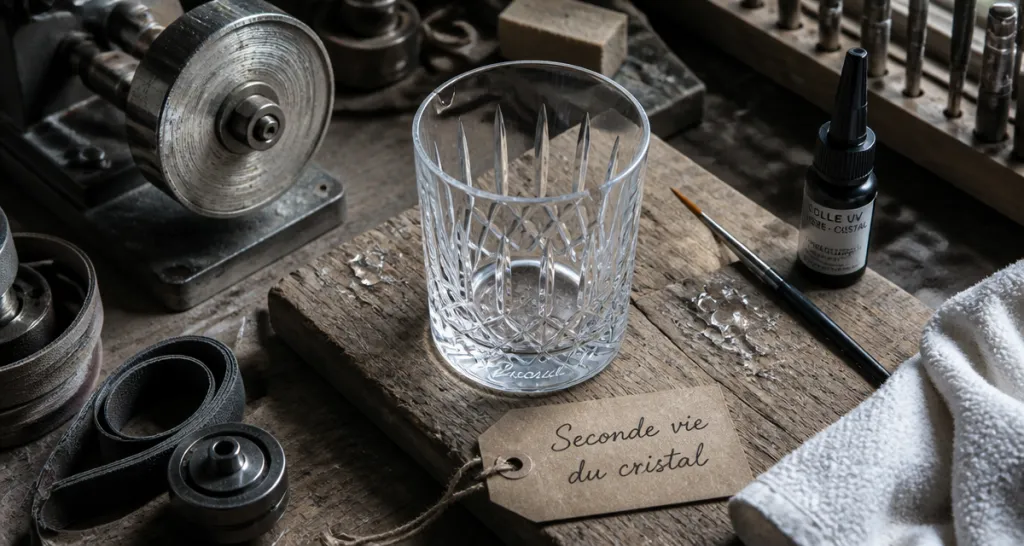 ou faire réparer un verre en cristal ébréché sur établi