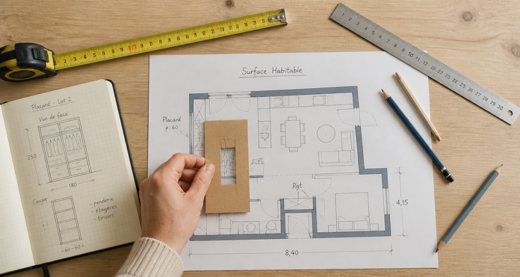 placard surface habitable plan appartement