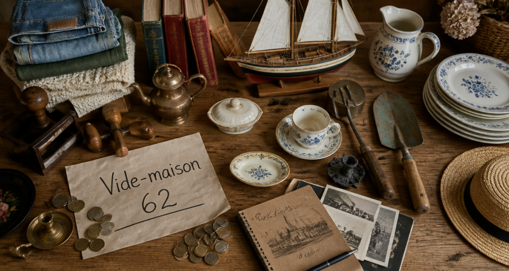 vide maison 62 objets sur table
