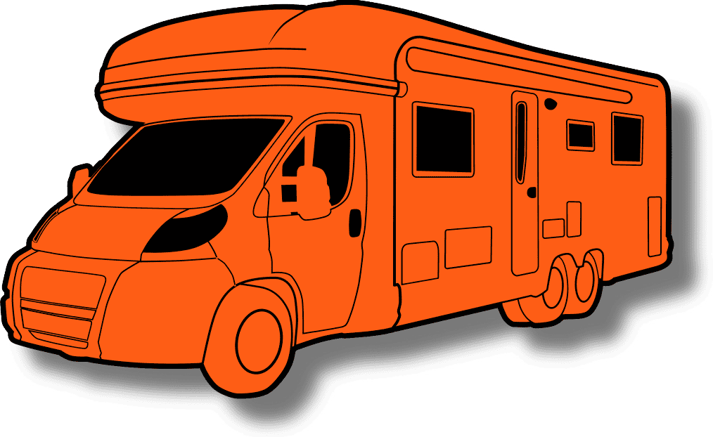 Caravana en área de camping MiluCar Torrox-Costa, perfecta para viajeros en autocaravana.