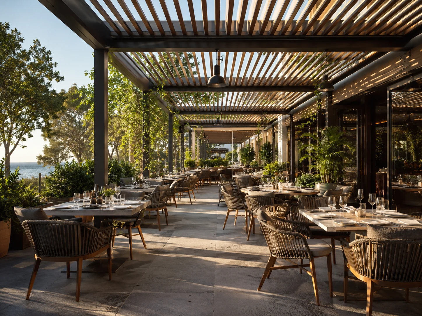 Restaurant Terrace with Outdoor Dining