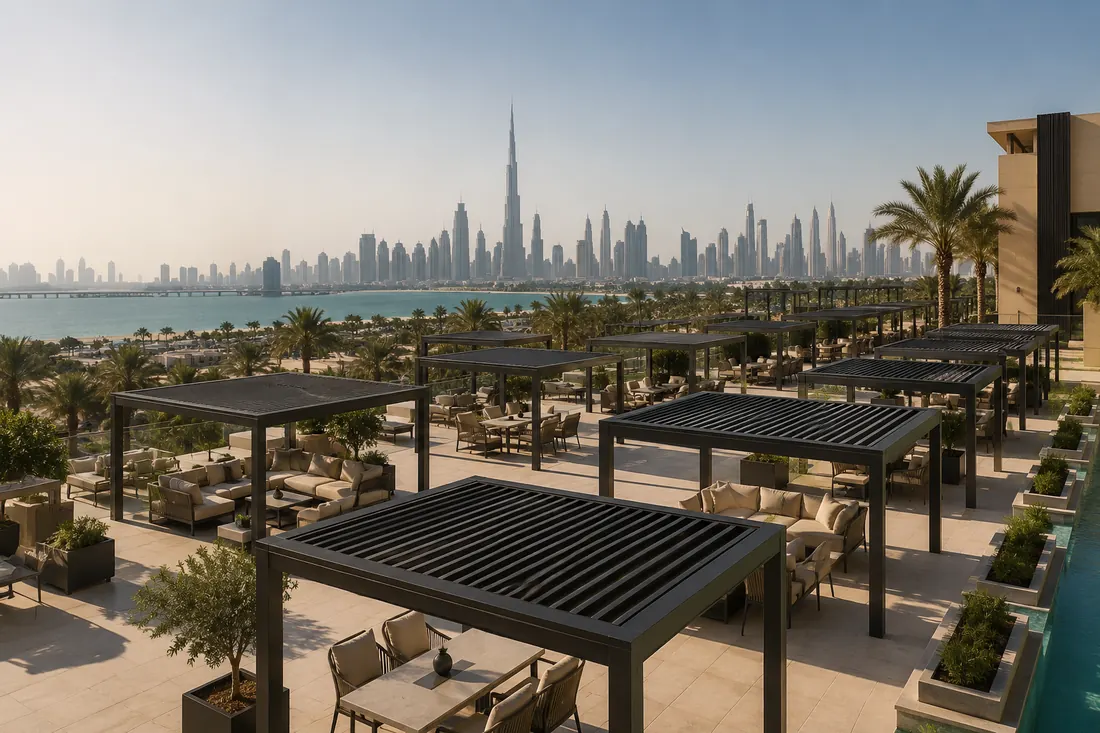 Resort restaurant patio with coordinated outdoor furniture