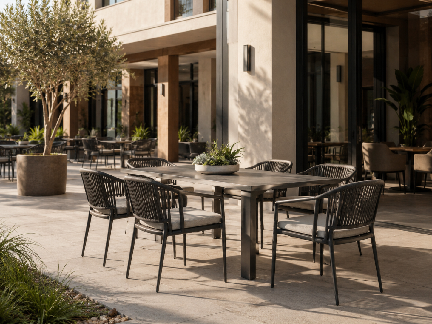 Aluminum Dining Sets for commercial outdoor dining projects