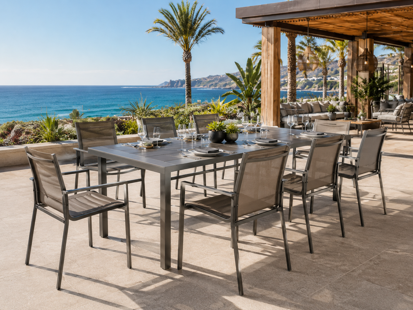 Textilene Dining Sets for commercial outdoor dining projects