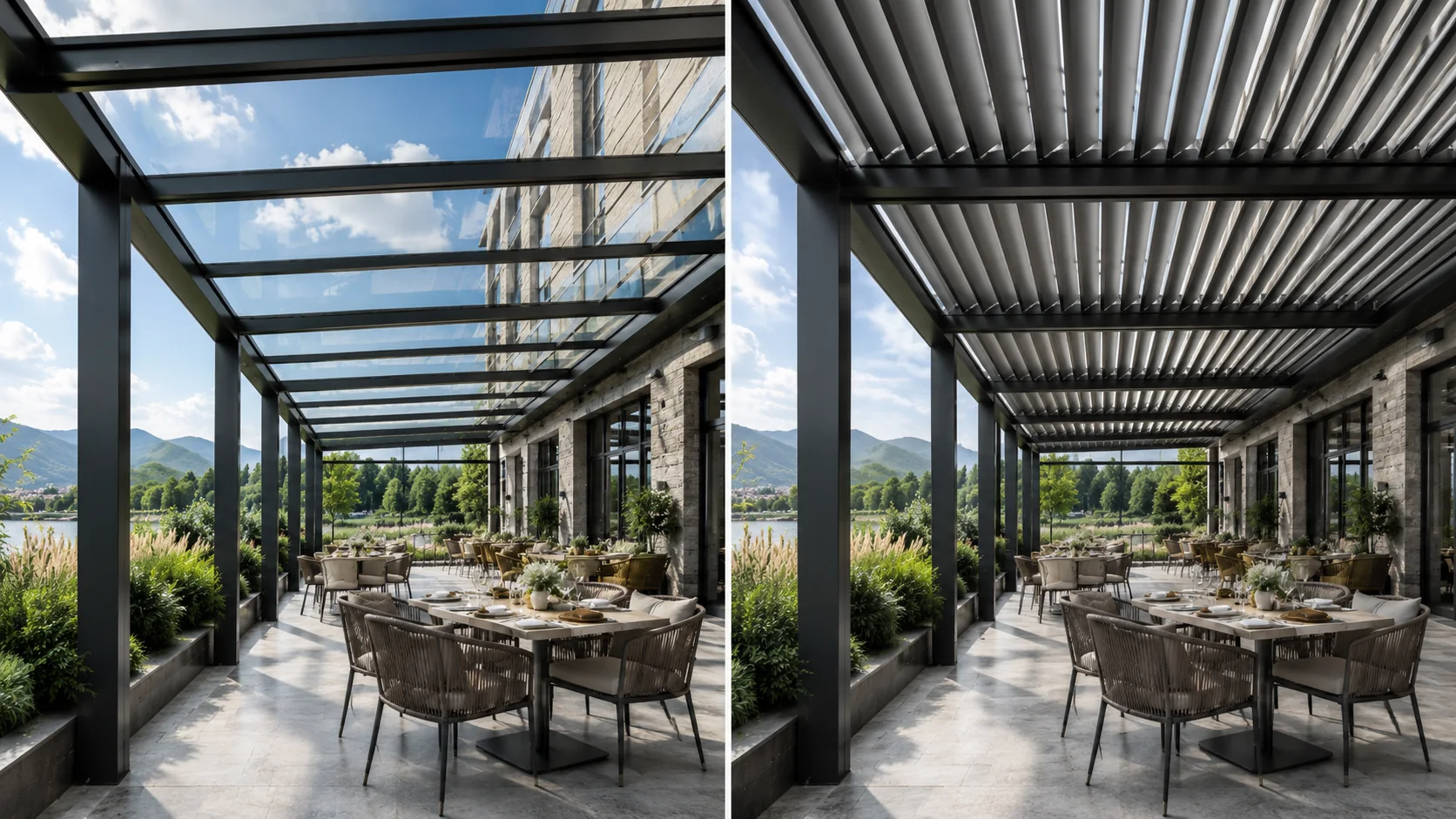 Pergola Type Decision for aluminum glass pergola projects