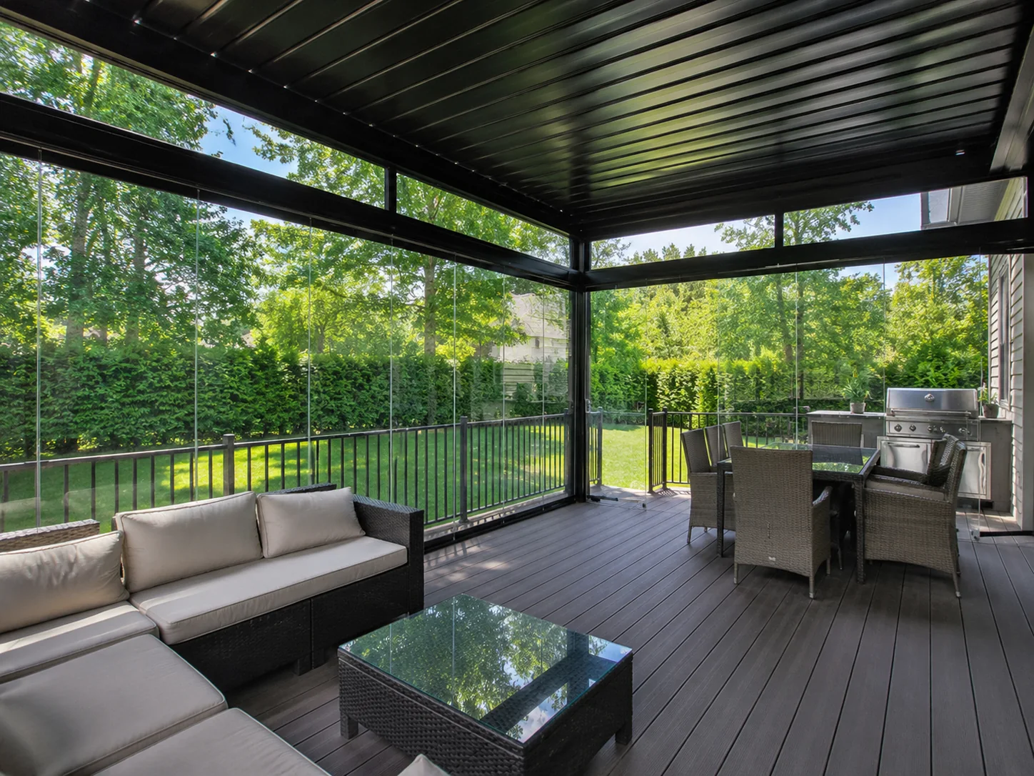 Interior Comfort Planning for aluminum glass pergola projects