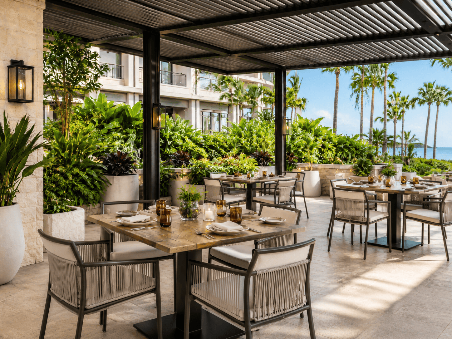Pergola dining layout