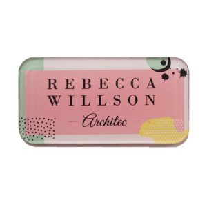 Placa con nombre de empleado hecha con metacrilato