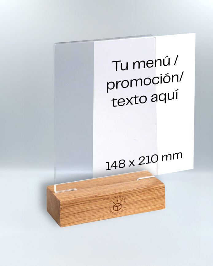 porta-menús de metacrilato