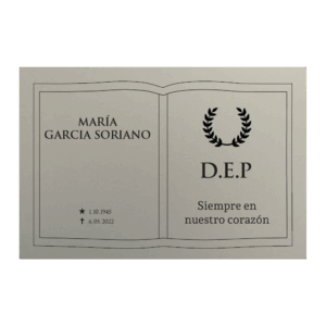 Placa funeraria LAUREL LIBRO aluminio