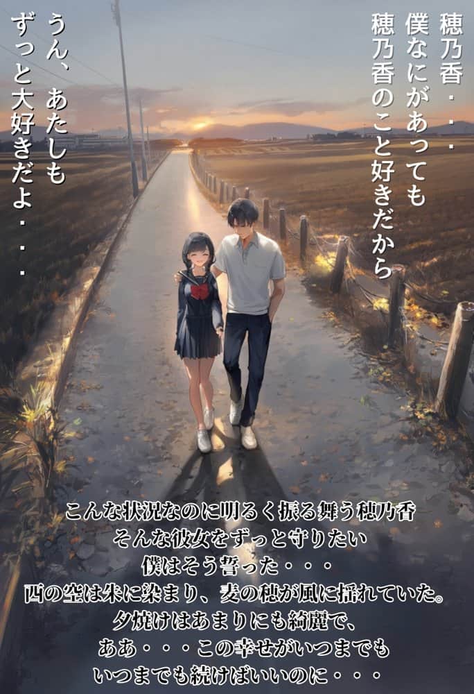 【因習村】村の飢饉を救うため差し出された僕の彼女、BMI40越えで性欲だけはいっちょまえの種付けおじさんに媚薬を飲まされ、おじさん特有のねちっこい前戯で全身べちょべちょに舐められたあげく、聖なる肉棒（チンカス付き）の掃除を実施！ その後はついに処女おまんこにゴールイン！入念かつ丹念にがん突きにされ、イキまくりんぐ！一晩中汗だくで連続絶頂アクメを決めさせられた話。 「穂乃香ぁ〜、オラの精、まるごと受け止めてくんろぉ〜〜！」