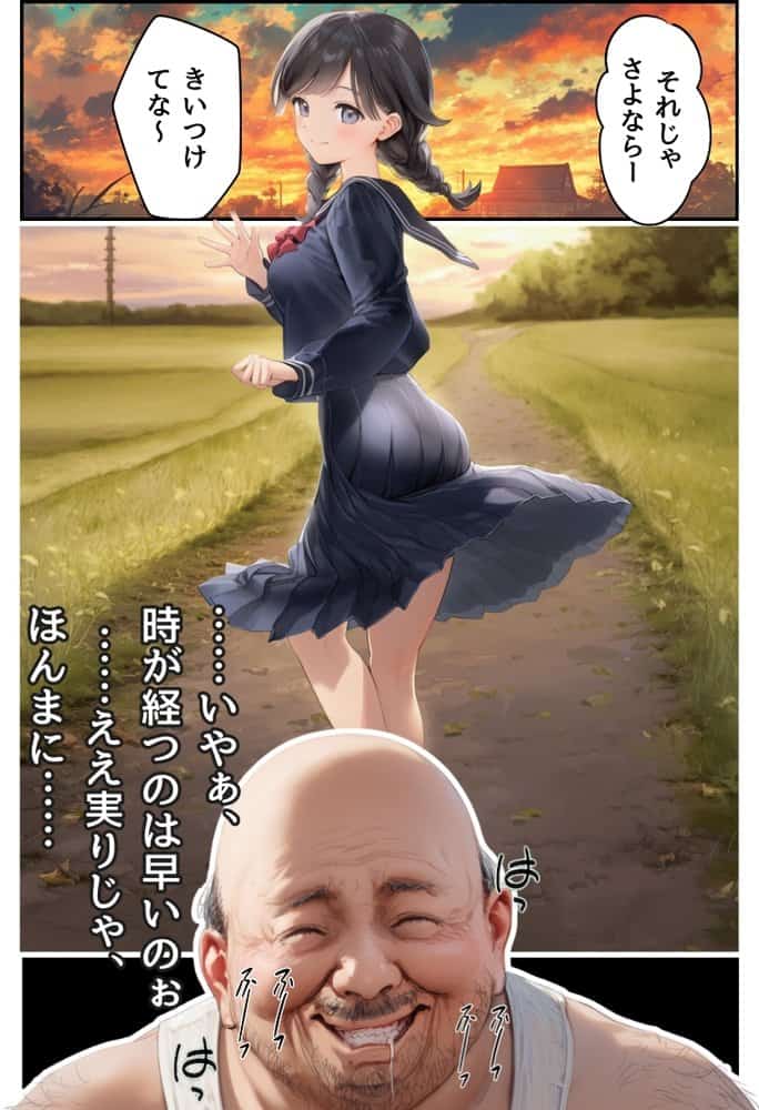 【因習村】村の飢饉を救うため差し出された僕の彼女、BMI40越えで性欲だけはいっちょまえの種付けおじさんに媚薬を飲まされ、おじさん特有のねちっこい前戯で全身べちょべちょに舐められたあげく、聖なる肉棒（チンカス付き）の掃除を実施！ その後はついに処女おまんこにゴールイン！入念かつ丹念にがん突きにされ、イキまくりんぐ！一晩中汗だくで連続絶頂アクメを決めさせられた話。 「穂乃香ぁ〜、オラの精、まるごと受け止めてくんろぉ〜〜！」