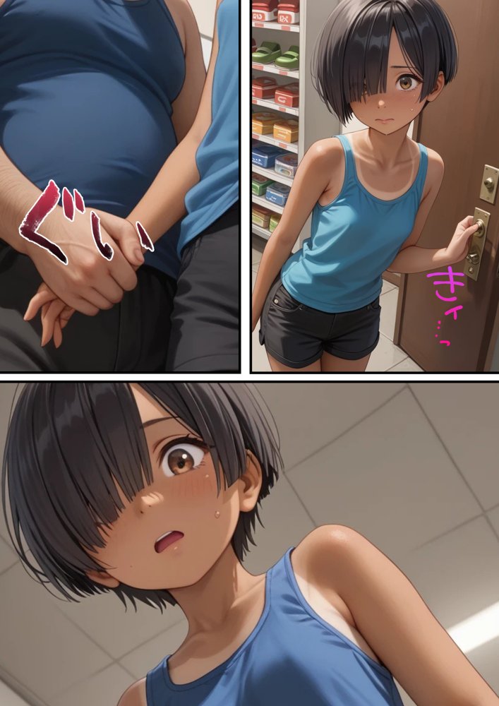 スーパーで万引きした少年が実は少女だったので【日焼け美少女】【パイパンロリ】 hitomiエロ漫画raw(同人誌)無料サンプル画像004