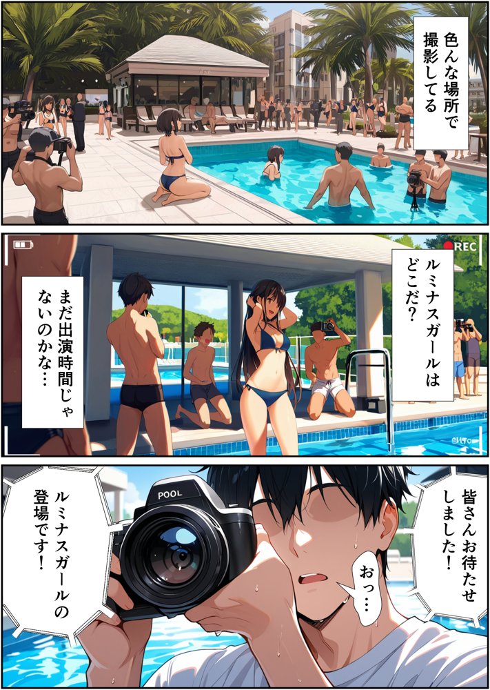 水着撮影会で1ファンの俺が元アイドル人妻たちに選ばれてしまった話