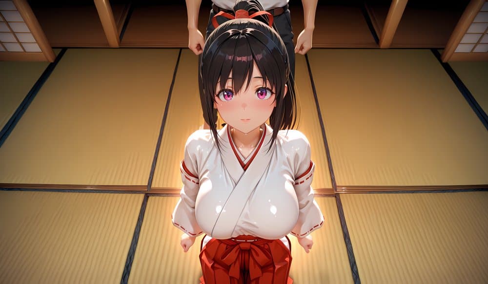 ［4K縦長の高画質］肉便女の巫女生徒