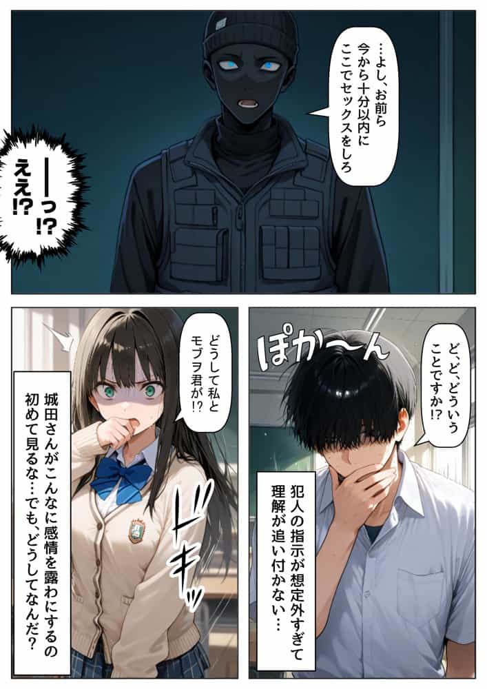 学校占拠したテロリストに、俺は片思い女子と、無理やりセックスさせられる