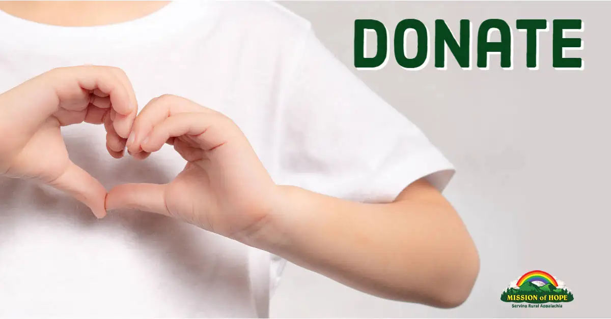 Donate-button A child is making a heart with his hands.