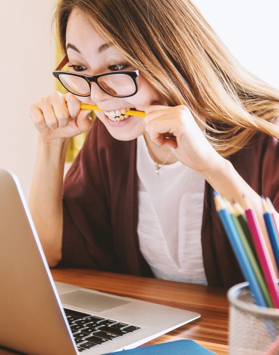 Girl Working on Laptop