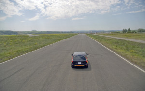 Small car on highway on road trips