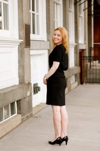 molly ford on the street looking back