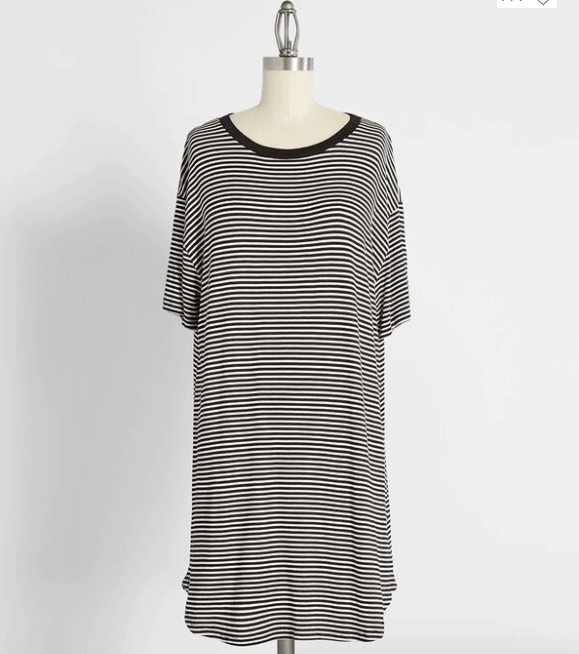 ModCloth black and white striped tshirt dress