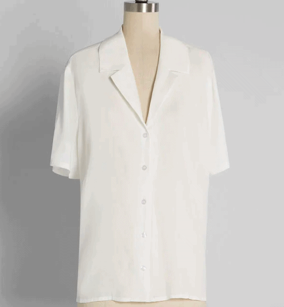 ModCloth white short sleeved collared shirt