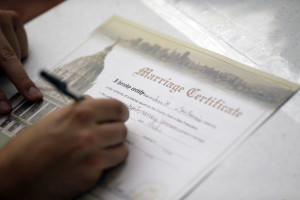 signing of the marriage certificate