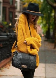 oversized yellow sweater