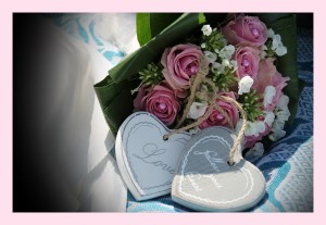 flowers and hearts for wedding