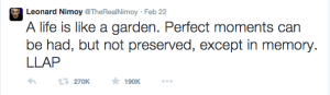 leonard nimoy last tweet