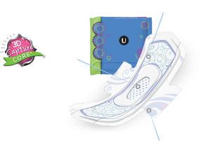 U by Kotex 3D Capture Core technology pad