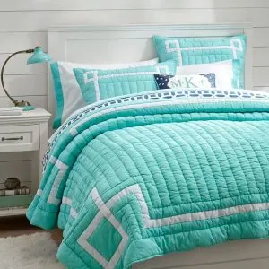 pottery barn ribbon trim quilt