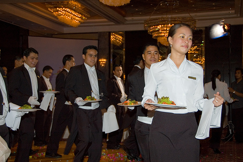 servers in a restaurant