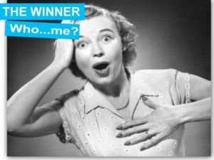 surprised woman winner