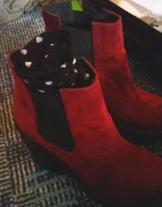 shoes with socks in them