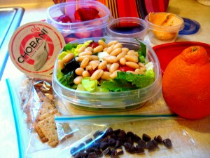 beans and chobani yogurt healthy lunch