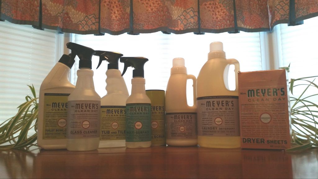 mrs. meyer's clean day products in a kitchen on plant something day