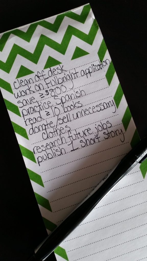 Lexi Bollis list of summer goals