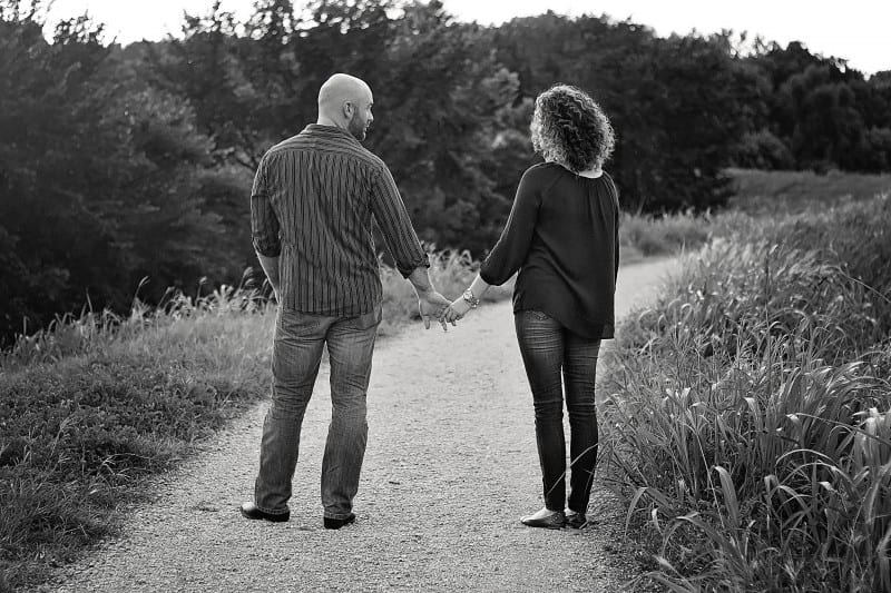 couple looking at each other thinking about how to live with your partner