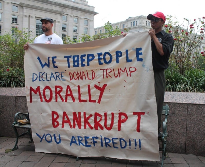 Americans protesting a Trump presidency