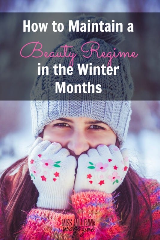 girl wearing hat and gloves maintaining a beauty regime