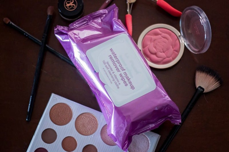 package of makeup wipes sitting among used to stay fresh