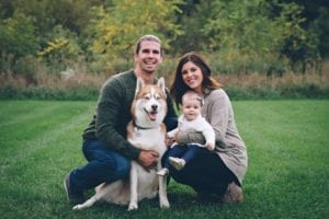 Taryn with her husband Pete, daughter Parker and Tahoe