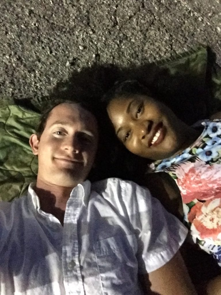 Chris and jasmine watching fireworks was part of our engagement story