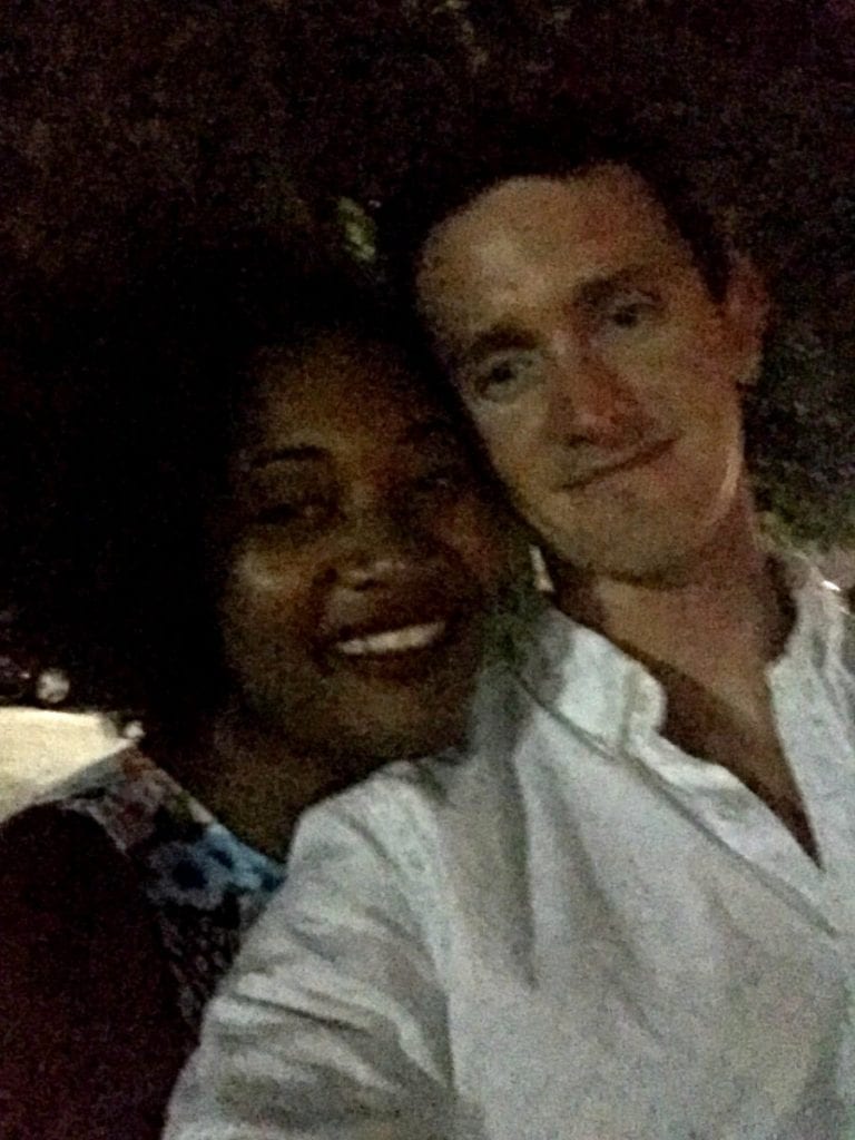 Chris and Jasmine right after getting engaged: part of our engagement story